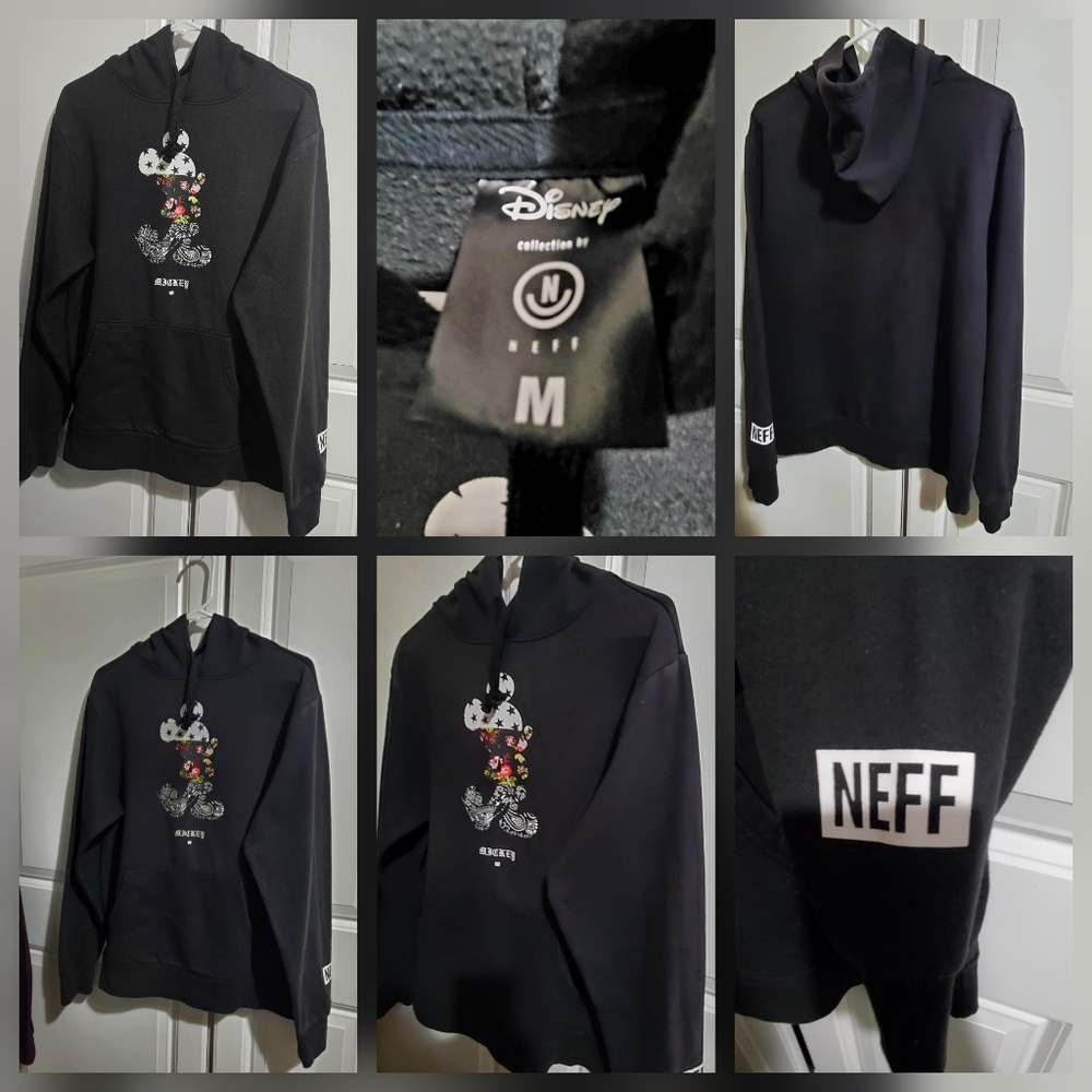 DISNEY MICKEY MOUSE BY NEFF BLACK HOODIE  SWEATER- M